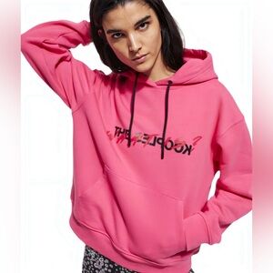 The Kooples Pink Logo Cotton Hoodie Size Medium